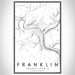 Franklin Pennsylvania Map Print Portrait Orientation in Classic Style With Shaded Background
