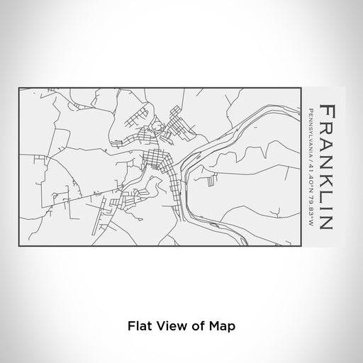 Rendered View of Franklin Pennsylvania Map Engraving on 17oz Stainless Steel Insulated Cola Bottle in White