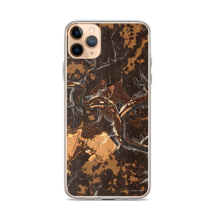 Custom iPhone 11 Pro Max Franklin Pennsylvania Map Phone Case in Ember
