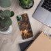 Custom Franklin Pennsylvania Map Phone Case in Ember on Table with Laptop and Plant