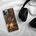 Custom Franklin Pennsylvania Map Phone Case in Ember on Table with Black Headphones
