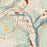 Franklin Pennsylvania Map Print in Woodblock Style Zoomed In Close Up Showing Details