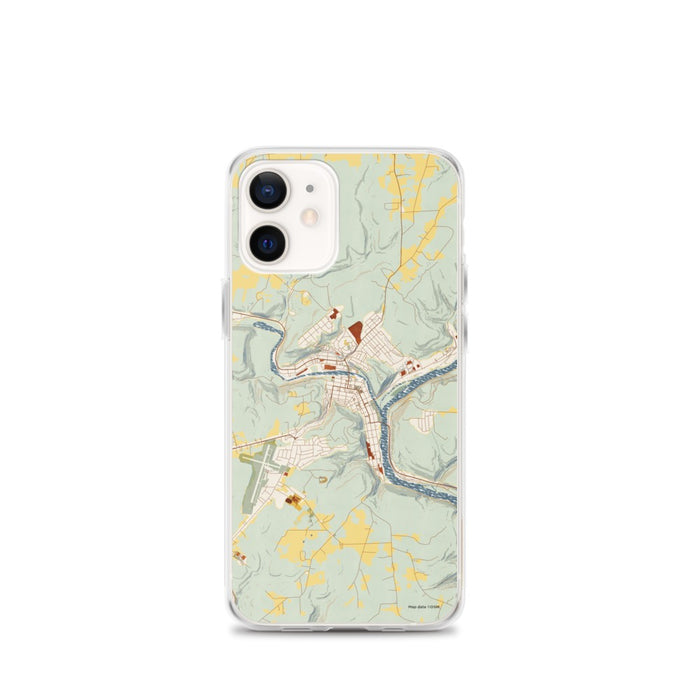 Custom iPhone 12 mini Franklin Pennsylvania Map Phone Case in Woodblock