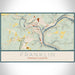 Franklin Pennsylvania Map Print Landscape Orientation in Woodblock Style With Shaded Background