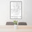 24x36 Franklin Tennessee Map Print Portrait Orientation in Classic Style Behind 2 Chairs Table and Potted Plant