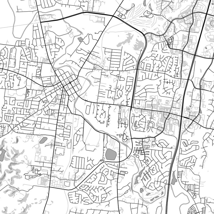 Franklin Tennessee Map Print in Classic Style Zoomed In Close Up Showing Details