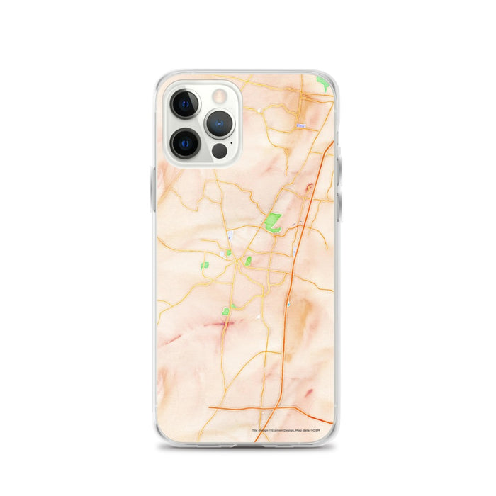 Custom Franklin Tennessee Map iPhone 12 Pro Phone Case in Watercolor