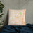Custom Franklin Tennessee Map Throw Pillow in Watercolor on Bedding Against Wall