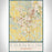 Franklin Tennessee Map Print Portrait Orientation in Woodblock Style With Shaded Background