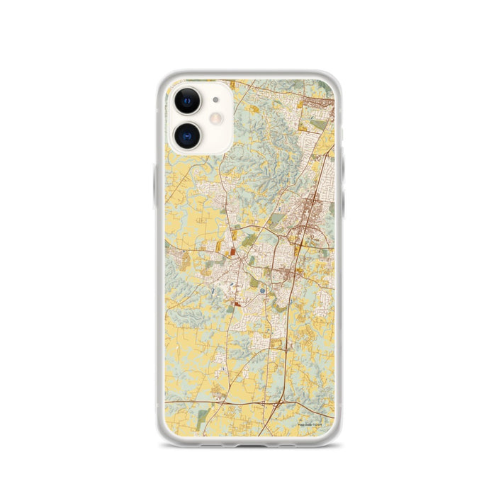 Custom Franklin Tennessee Map Phone Case in Woodblock