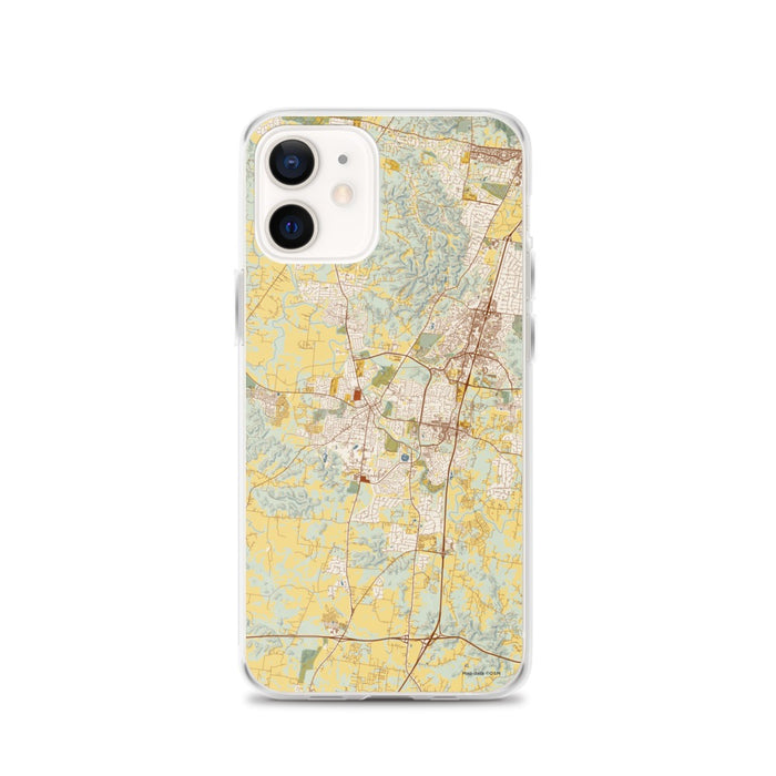 Custom Franklin Tennessee Map iPhone 12 Phone Case in Woodblock