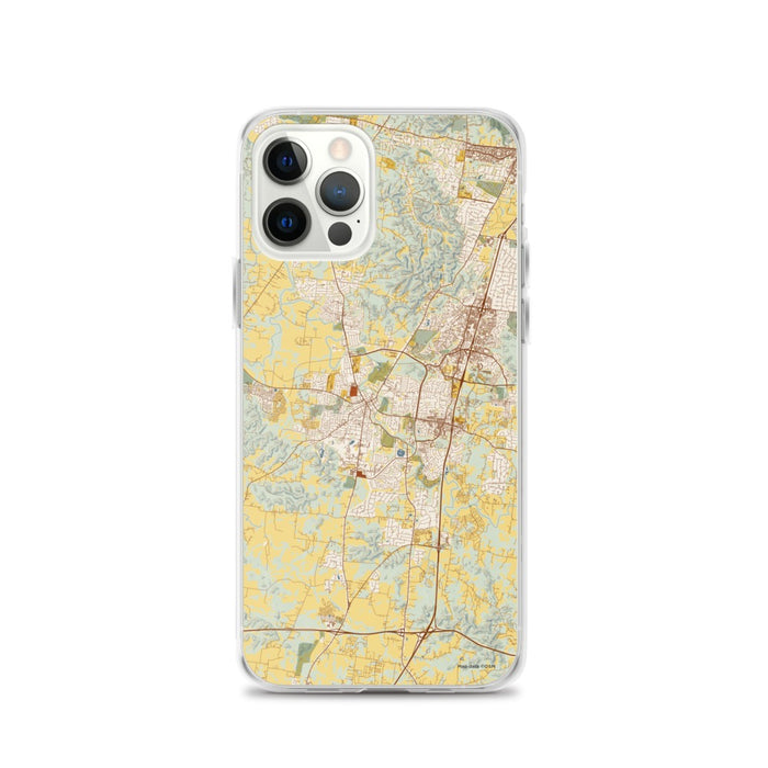 Custom Franklin Tennessee Map iPhone 12 Pro Phone Case in Woodblock