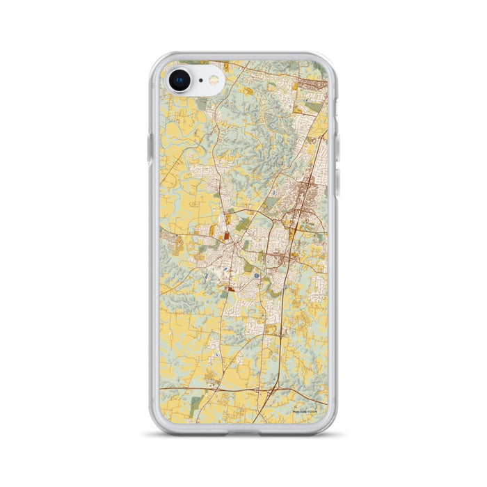 Custom Franklin Tennessee Map iPhone SE Phone Case in Woodblock