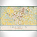 Franklin Tennessee Map Print Landscape Orientation in Woodblock Style With Shaded Background