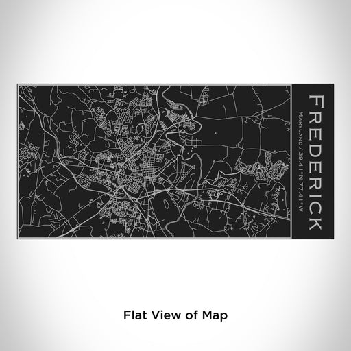 Rendered View of Frederick Maryland Map Engraving on 17oz Stainless Steel Insulated Cola Bottle in Black