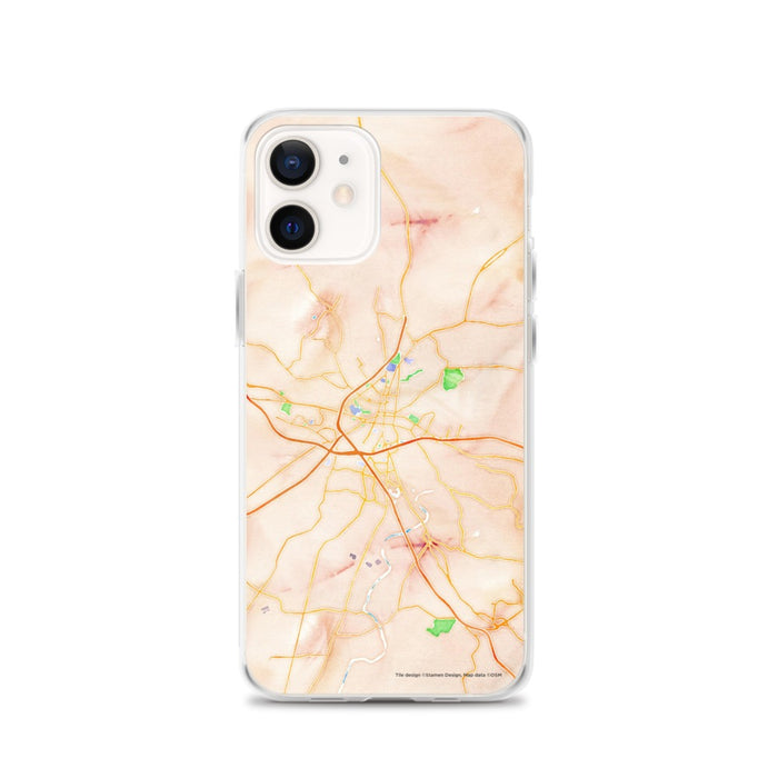 Custom Frederick Maryland Map iPhone 12 Phone Case in Watercolor