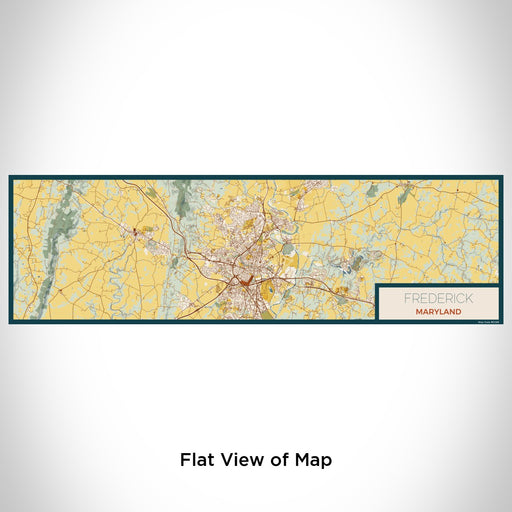 Flat View of Map Custom Frederick Maryland Map Enamel Mug in Woodblock