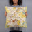 Person holding 18x18 Custom Frederick Maryland Map Throw Pillow in Woodblock