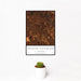 12x18 Fredericksburg Texas Map Print Portrait Orientation in Ember Style With Small Cactus Plant in White Planter