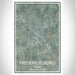 Fredericksburg Texas Map Print Portrait Orientation in Afternoon Style With Shaded Background