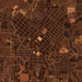 Fredericksburg Texas Map Print in Ember Style Zoomed In Close Up Showing Details