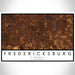 Fredericksburg Texas Map Print Landscape Orientation in Ember Style With Shaded Background