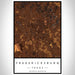 Fredericksburg Texas Map Print Portrait Orientation in Ember Style With Shaded Background