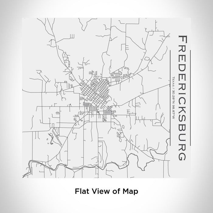 Rendered View of Fredericksburg Texas Map Engraving on 17oz Stainless Steel Insulated Tumbler in White