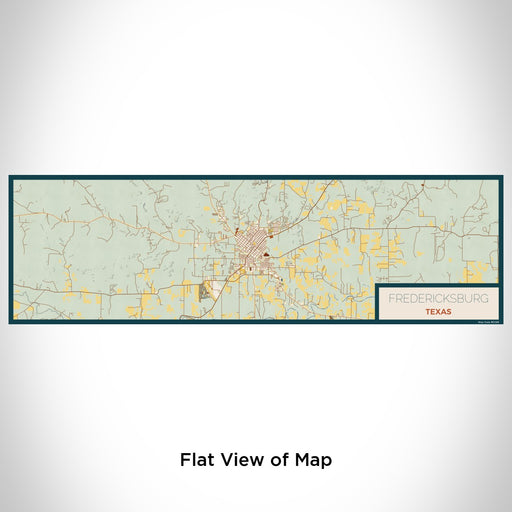 Flat View of Map Custom Fredericksburg Texas Map Enamel Mug in Woodblock