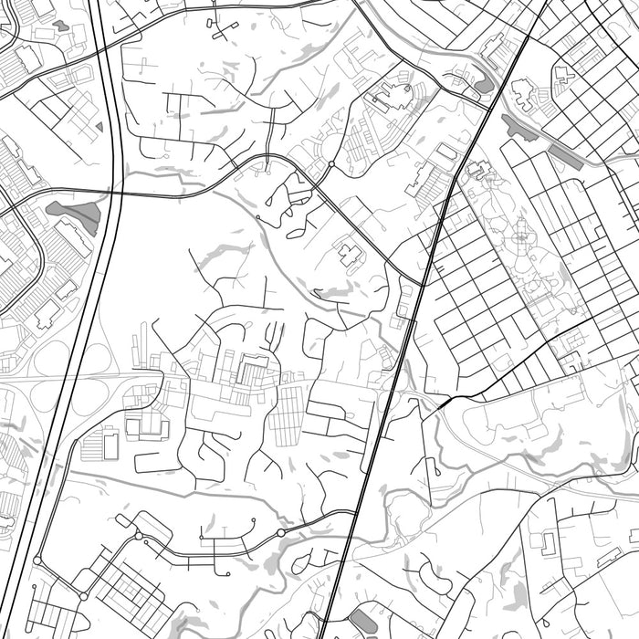 Fredericksburg Virginia Map Print in Classic Style Zoomed In Close Up Showing Details