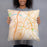 Person holding 18x18 Custom Fredericksburg Virginia Map Throw Pillow in Watercolor