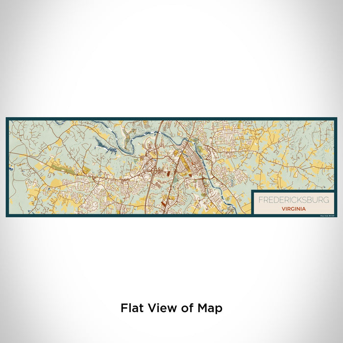 Flat View of Map Custom Fredericksburg Virginia Map Enamel Mug in Woodblock