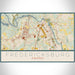 Fredericksburg Virginia Map Print Landscape Orientation in Woodblock Style With Shaded Background