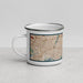 Left View Custom Freeport New York Map Enamel Mug in Woodblock