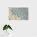 16x24 Fremont California Map Print Landscape Orientation in Afternoon Style With Tropical Plant Leaves in Water