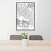 24x36 Fremont California Map Print Portrait Orientation in Classic Style Behind 2 Chairs Table and Potted Plant