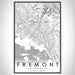 Fremont California Map Print Portrait Orientation in Classic Style With Shaded Background