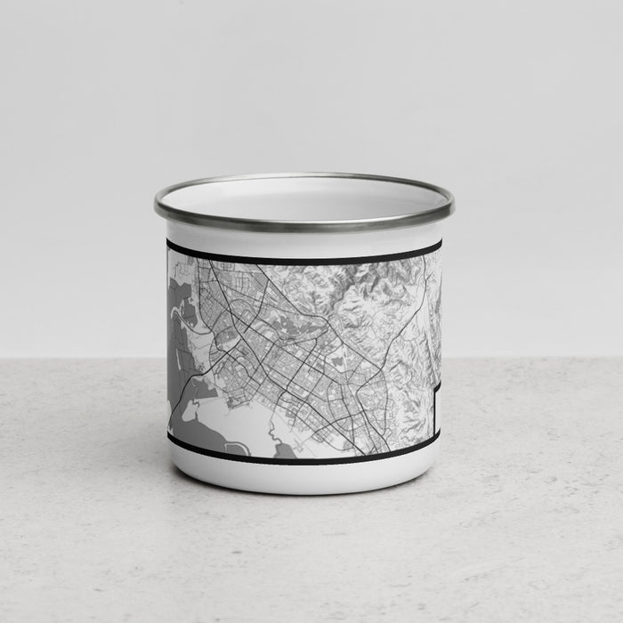 Front View Custom Fremont California Map Enamel Mug in Classic