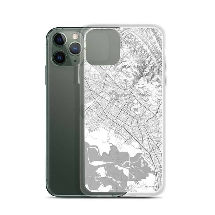 Custom Fremont California Map Phone Case in Classic on Table with Laptop and Plant