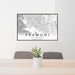 24x36 Fremont California Map Print Landscape Orientation in Classic Style Behind 2 Chairs Table and Potted Plant