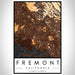 Fremont California Map Print Portrait Orientation in Ember Style With Shaded Background