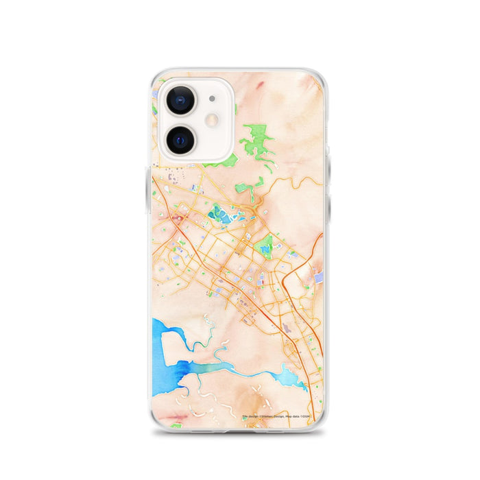 Custom Fremont California Map iPhone 12 Phone Case in Watercolor