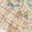 Fremont California Map Print in Woodblock Style Zoomed In Close Up Showing Details