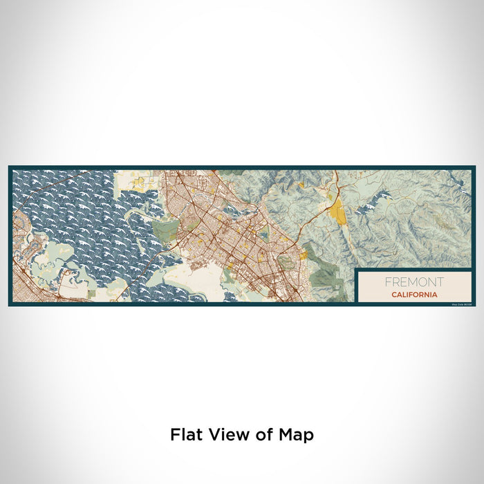 Flat View of Map Custom Fremont California Map Enamel Mug in Woodblock