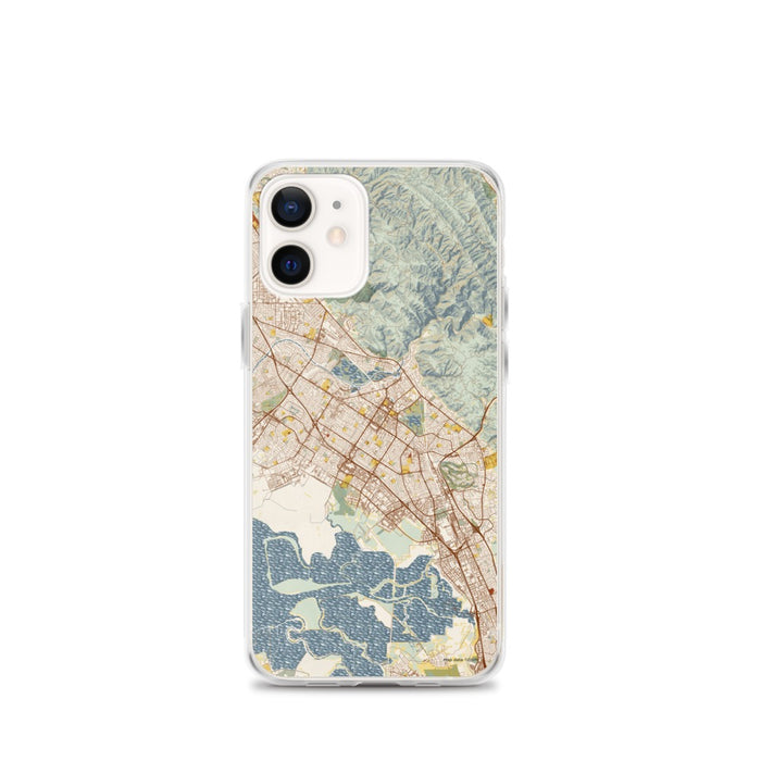 Custom Fremont California Map iPhone 12 mini Phone Case in Woodblock
