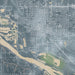 Fremont Nebraska Map Print in Afternoon Style Zoomed In Close Up Showing Details