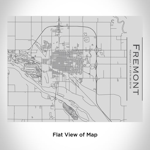 Rendered View of Fremont Nebraska Map Engraving on 20oz Stainless Steel Insulated Bottle with Bamboo Top