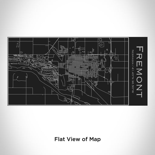 Rendered View of Fremont Nebraska Map Engraving on 17oz Stainless Steel Insulated Cola Bottle in Black