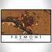 Fremont Nebraska Map Print Landscape Orientation in Ember Style With Shaded Background