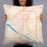 Person holding 22x22 Custom Fremont Nebraska Map Throw Pillow in Watercolor